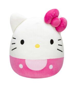Squishmallows Original, Sanrio Hello Kitty with Pink Overalls - 8 inch